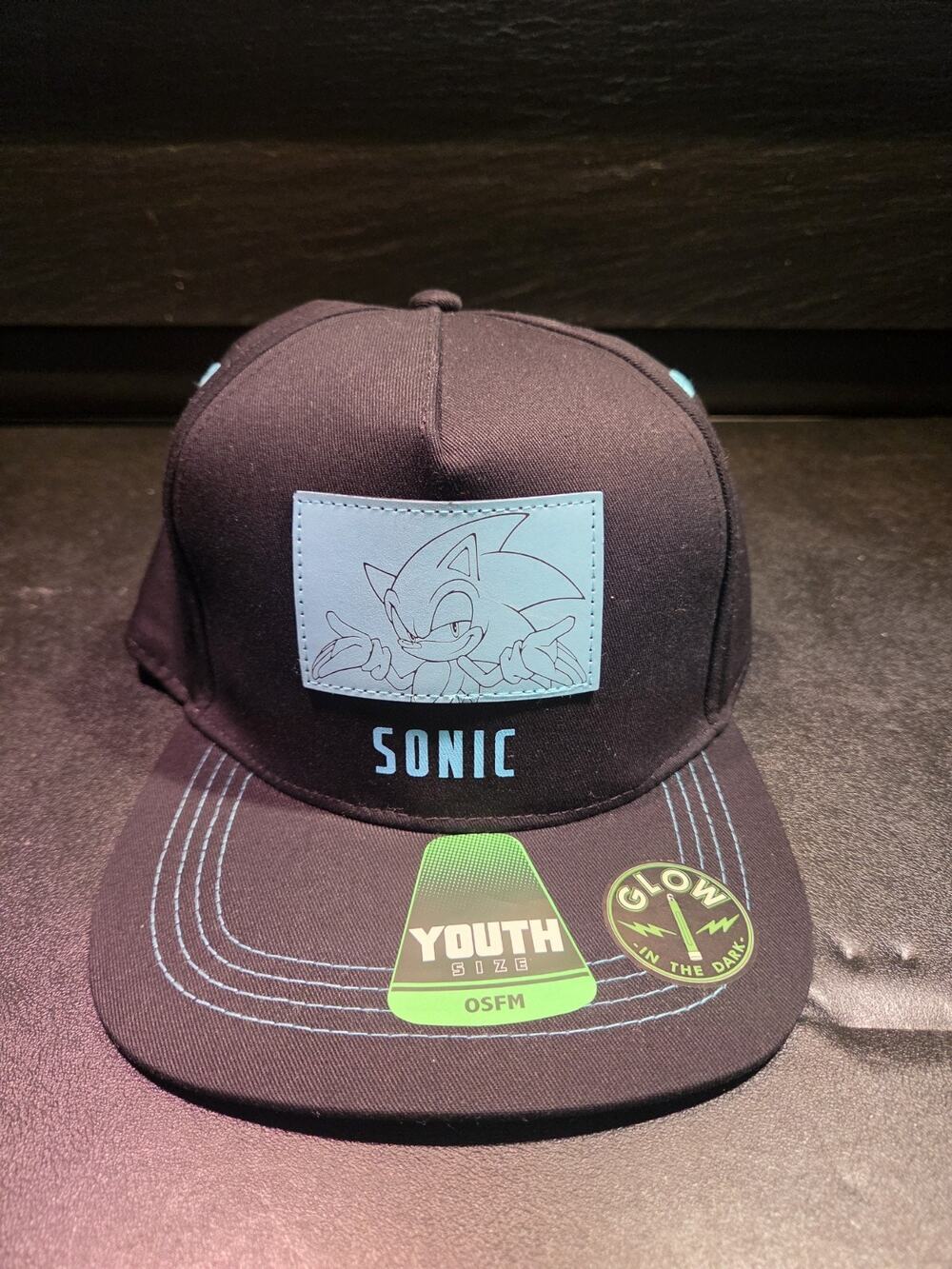 Sonic The Hedgehog Youth Snapback Hat Glow In Dark OSFM Adjustable Brand New